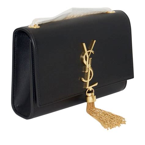 ysl black on black purse|ysl black purse with tassel.